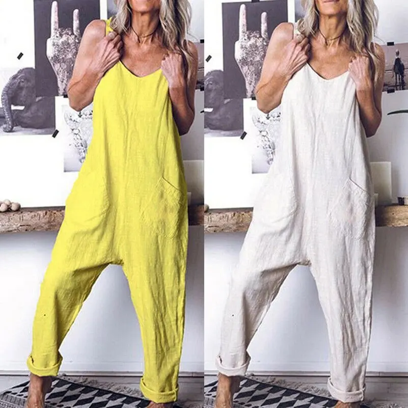 Imixlot Ретро Свободные Комбинезоны женские Плюс Размер Летние повседневные