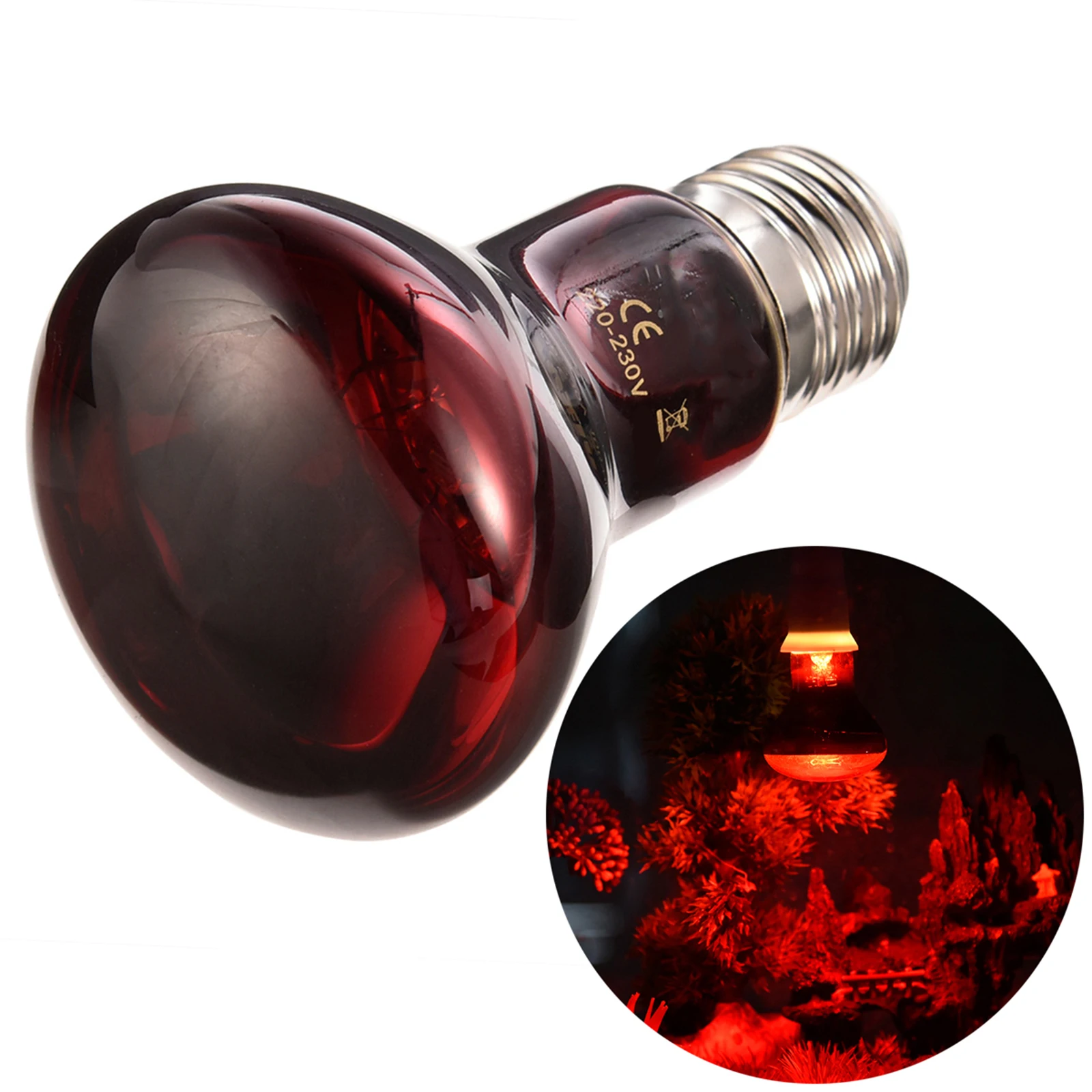 Reptile Heat Light E27 Far-Infrared for Reptiles Amphibian Use | Habitat Lighting