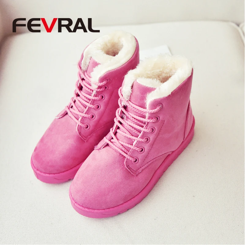 Классические женские зимние сапоги FEVRAL замшевые ботильоны для снежной погоды
