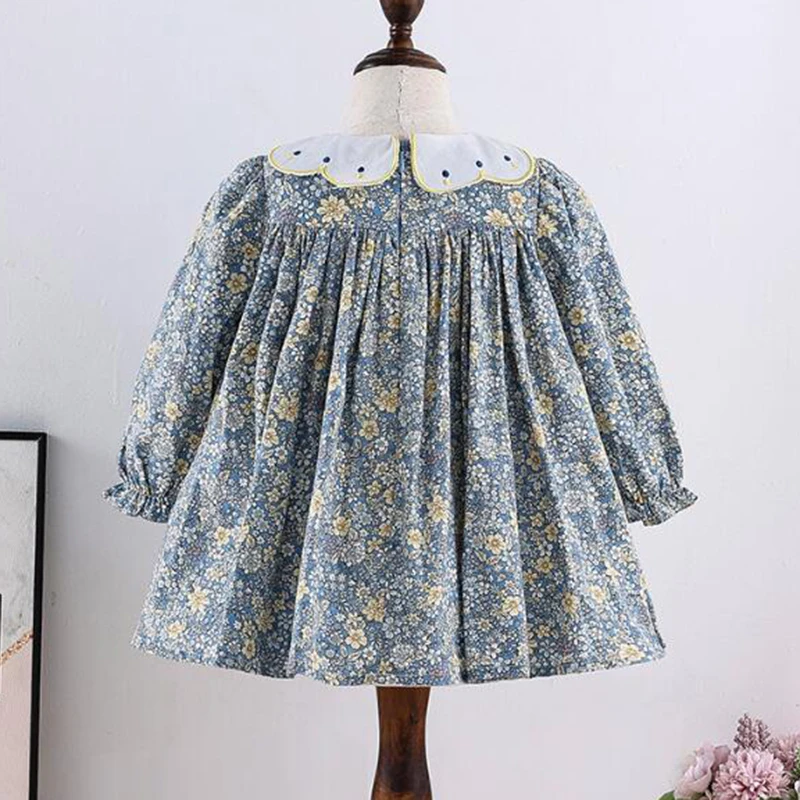 

Spring Turn-down Collar Baby Girls Long Sleeve Printing Dresses Kids Girl Princess Dress Clothing Kids Girls Party Dress