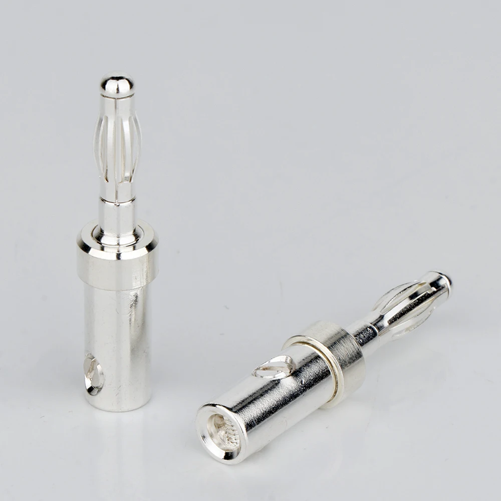 4 шт. без логотипа аудио высококачественный посеребренный штекер типа банан