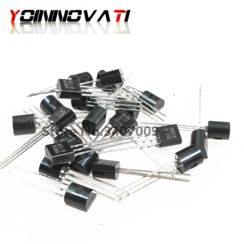Биполярные транзисторы S9018 SS9018 100 RF 9018 шт. NPN/30 В/50 мА TO 92|Соединители| |
