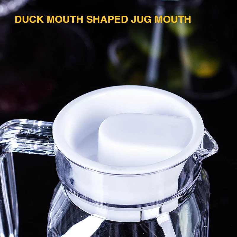 

0.5-1.1L Clear Carafe For Juice Jugs Plastic Water Pitcher Cold Milk Coffee Wine Beverage Iced Tea Pot/ Kettle With Lid / Handle