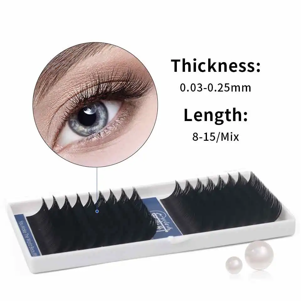 Новинка 16 рядов/коробка все размеры индивидуальное наращивание ресниц