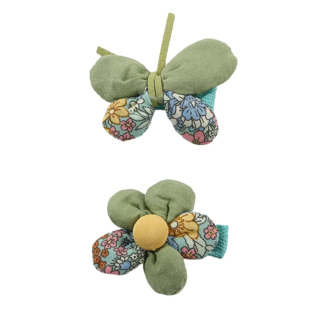 

2021 Lovely Girls Hair Pins Flower Pattern Plaid Butterfly Hair Clips Set Headdress Party Show Floral Barrettes