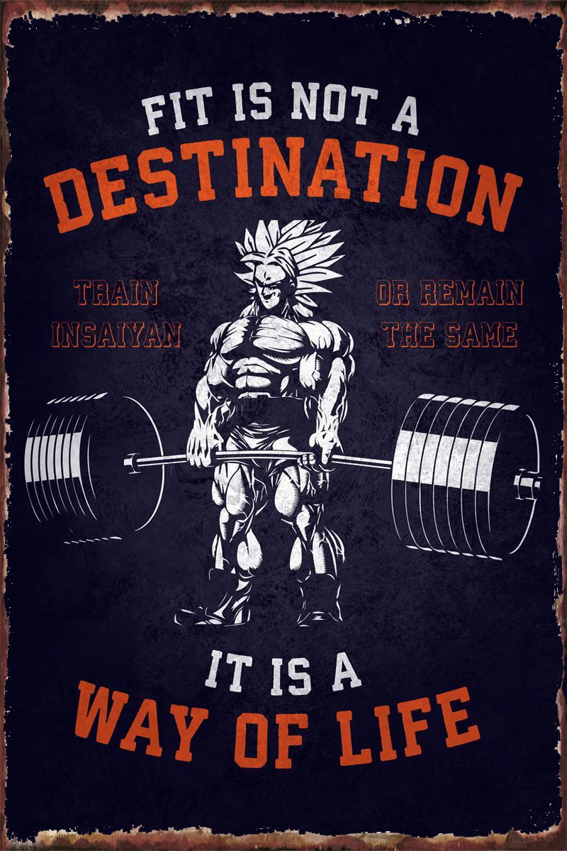 

Оловянные пластины для аниме Fit Is A Way Of Life, украшение для комнаты, Ретро винтажный металлический знак, жестяной знак для кафе, паба, домашнего ...