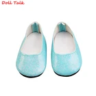 Новая индивидуализированная синяя блестящая обувь-лодочка для 43 см кукол новорожденных и 18-дюймовых американских кукол на выбор для подарка девочке и мальчику