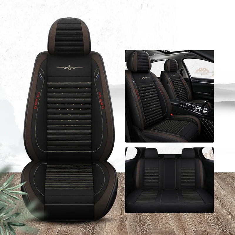 

Car Seat Cover Mdcs Front/Rear Vehicle Cushion Not Moves Universal Linen/Flax Black/Red Non-Slide For Toyota Camry F7 X45