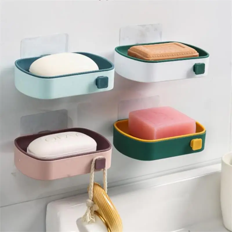 Новая Полка для мыла без сверления Настенная Ванная комната слив пластиковая