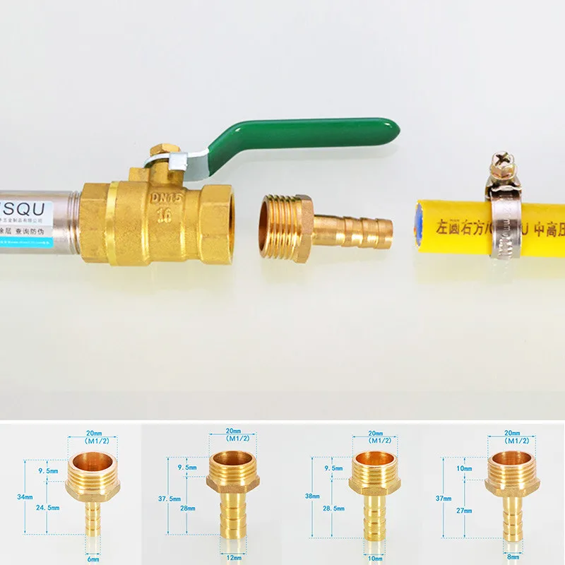 

1/2\" Brass Pipe Fitting Hose Barb Tail BSP Male Connector Joint Coupler Adapter 100% Brand New And High Quality
