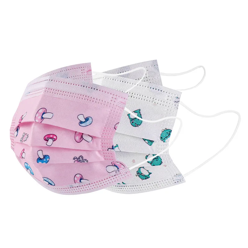 

50pcs Child Kids Disposable Mouth Masks 3 Layer Ply Anti-Dust Pollution Face Mask Breathing Masque Cute Cartoon Mascarillas