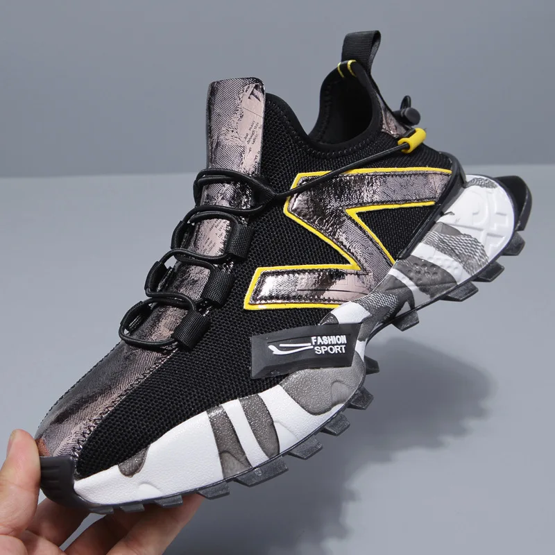 

2021 Summer New Flying Woven Casual Shoes Men Korean Style Trend All-match Sports Shoes Old Shoes Men