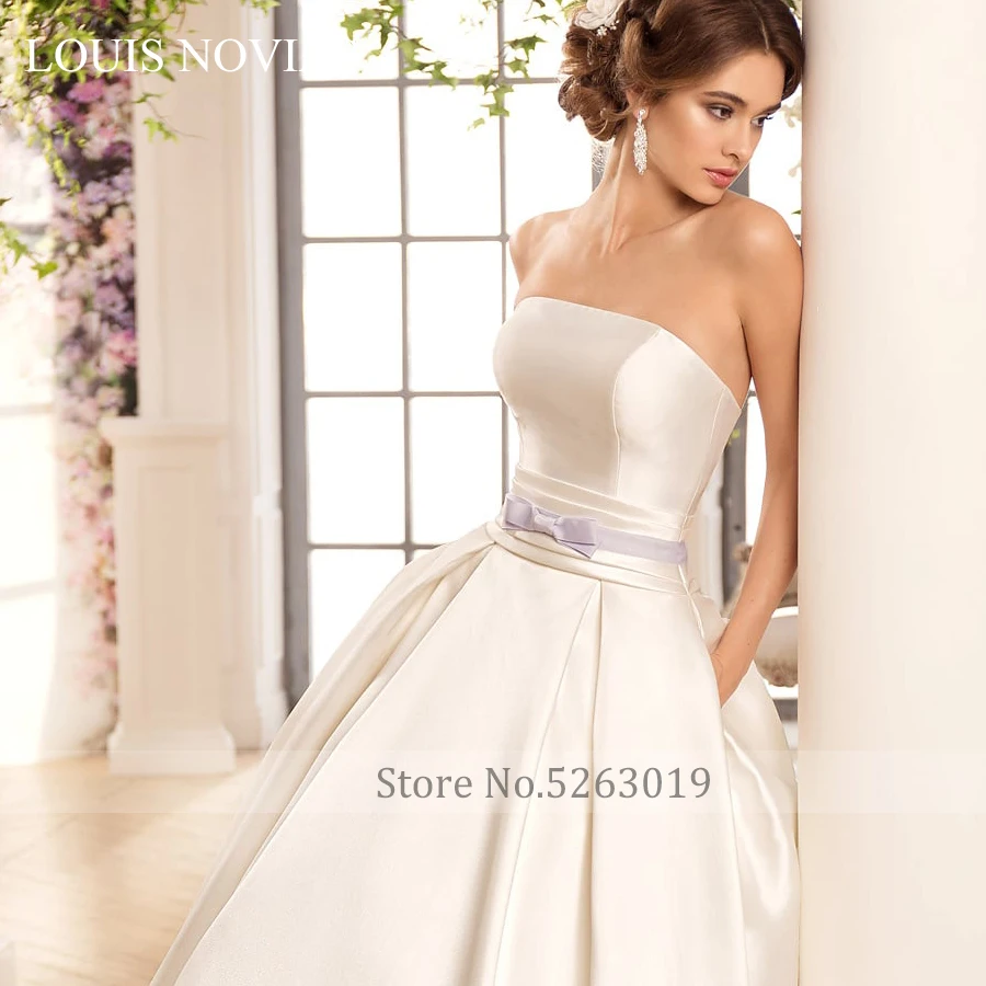 Свадебное платье LOUIS NOVIAS новое для невесты с одним плечом и длинным рукавом