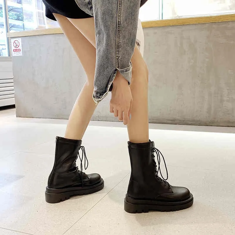 Thick-soled female British style 2021 new boots wild winter short boots women's shoes cotton shoes winter plus velvet