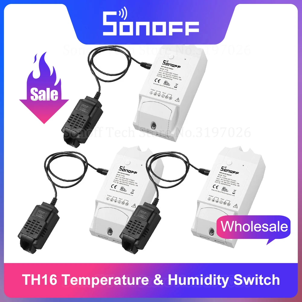 Itead Sonoff TH16 15A Wifi умный беспроводной переключатель датчик температуры и влажности