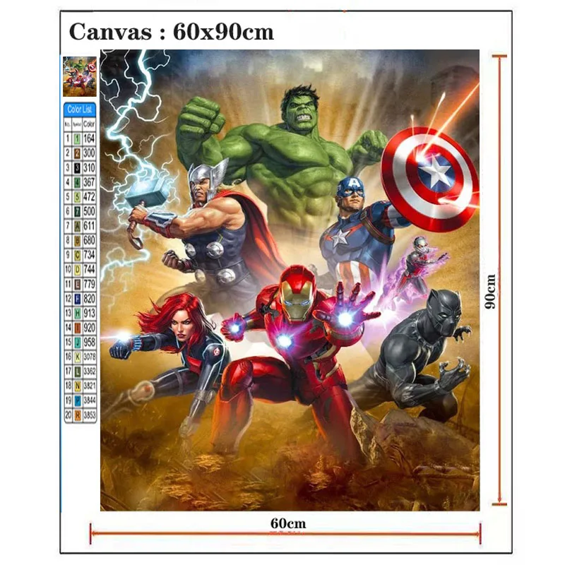 

Marvel 5D Diamond Painting Avengers Hobby Art DIY Mosaic Full Square Round Drill Home Decor New Arrivals Portrait Picture Gift