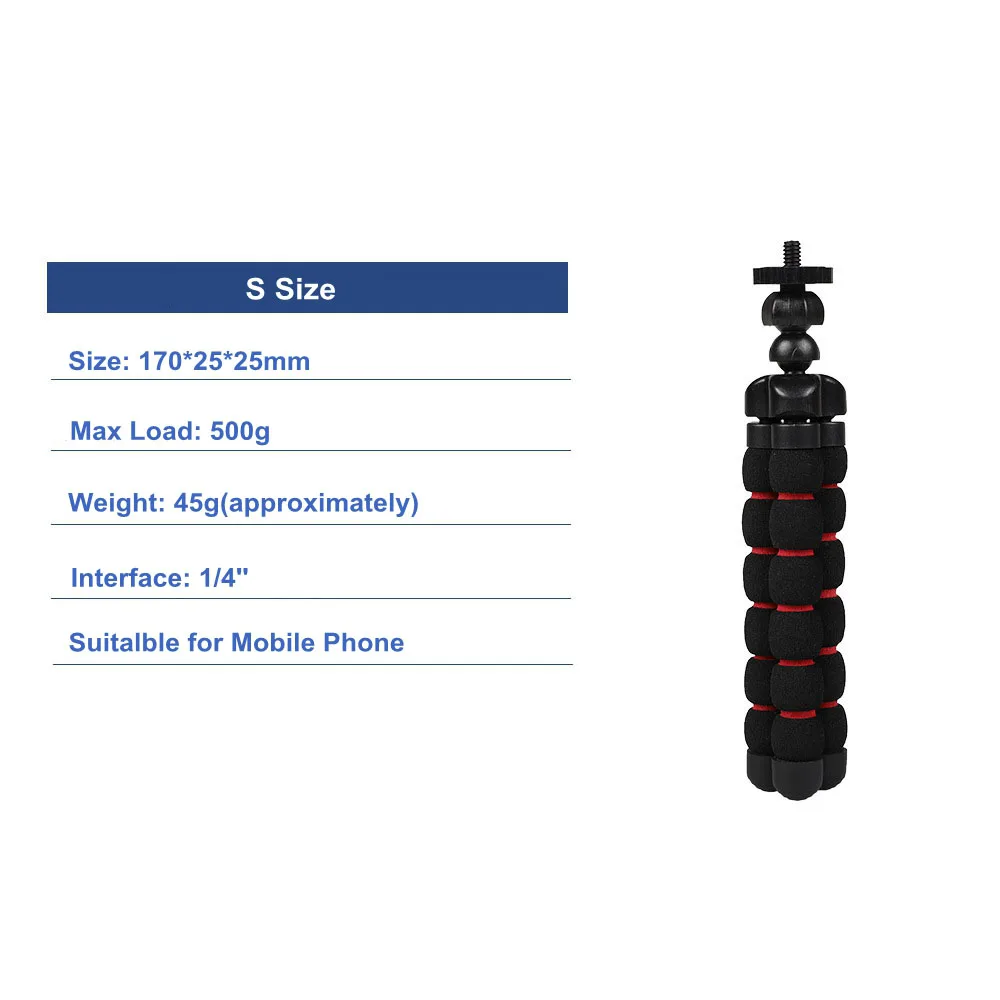 Гибкий мини-штатив-Осьминог с губкой 3 размера s подставка-кронштейн для