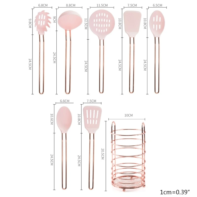 

Non-stick Cooking Kitchen Utensils Spatula Set with Stainless Steel Handle Heat Resistant Kitchen Gadgets Tools Sets