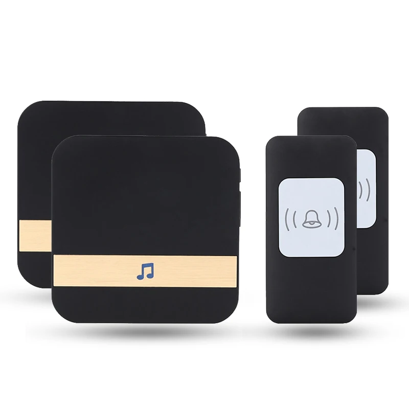 

CACAZI Wireless Doorbell Waterproof 300m Remote LED Light Battery Button Receiver Cordless Bell 52 Chimes 4 Volume Door Bells