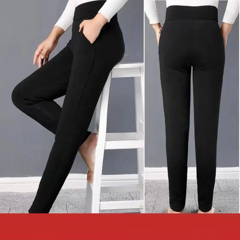 

Женские леггинсы с высокой талией, эластичные плотные бархатные леггинсы с эффектом пуш-ап, для среднего возраста, для осени и зимы, 2021, I13