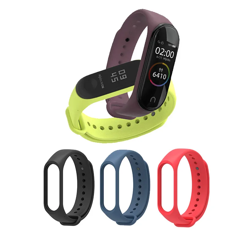 Ремешок силиконовый для Xiaomi Mi Band 3 4 спортивный браслет смарт