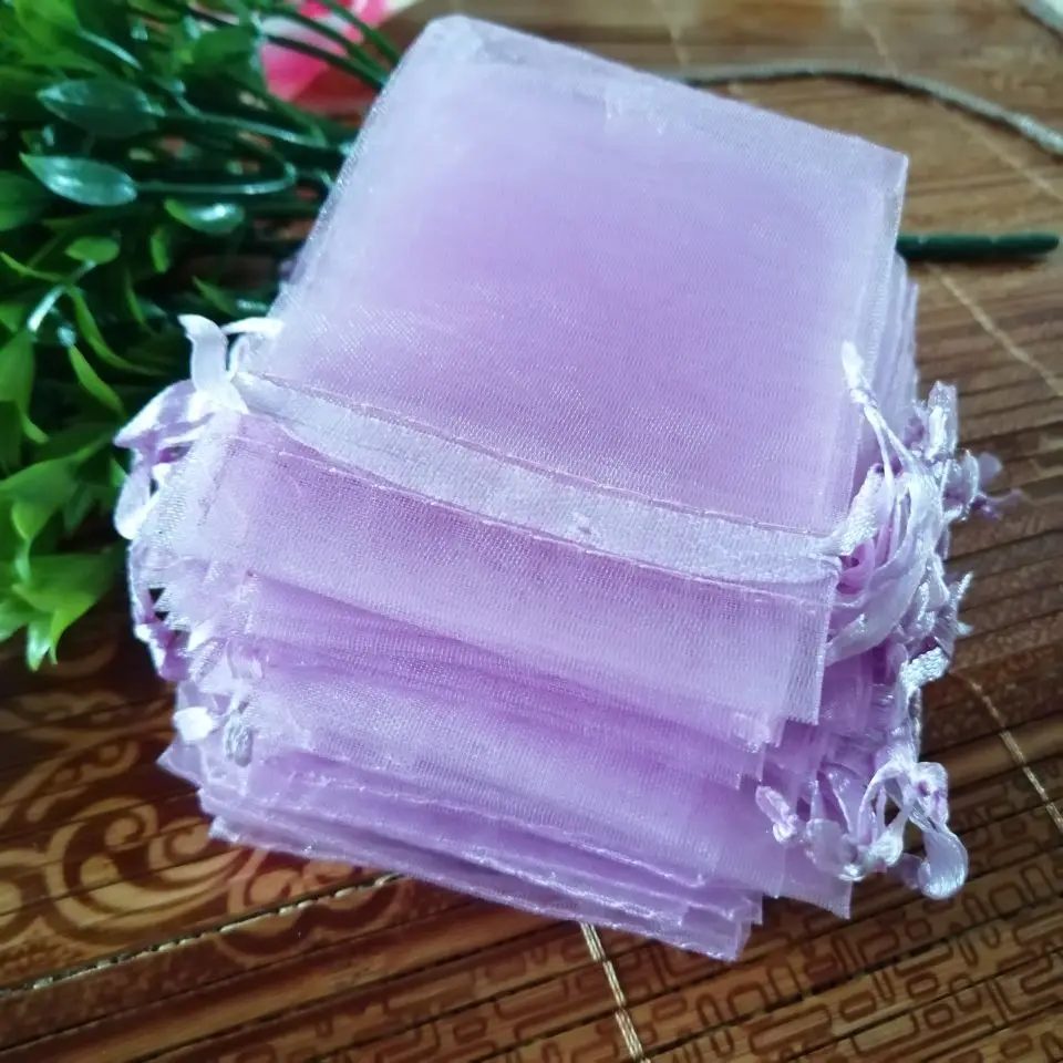 100pcs/Lot Organza Drawstring Bags 5x7 7x9 9x12 10x15cm Jewelry Packaging Bags Wedding Christmas Birthday Gift Packing Pouces