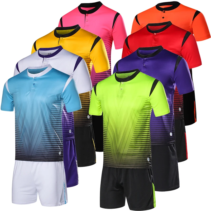 Мужские желтые футболки с коротким рукавом комплект красной футбольной формы