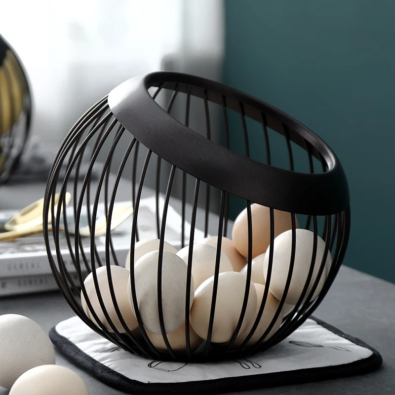 Железная корзина для хранения фруктов в скандинавском стиле большой емкости яиц