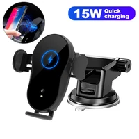 15w car qi wireless charger automatic clamping for iphone 12 x 8 xr 11pro xs samsung s10 s9 note10 8 air vent mount phone holder