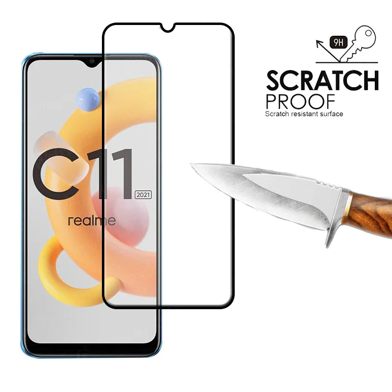 4 in 1 for realme c11 2021 glass for oppo realme c11 2021 full cover hd film screen protector for realme c21 c20 c11 lens glass free global shipping