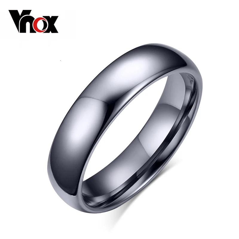 Vnox Вольфрам кольцо для Для женщин Для мужчин 4 мм/6 мм Цвет классические свадебные украшения гладкой полировки