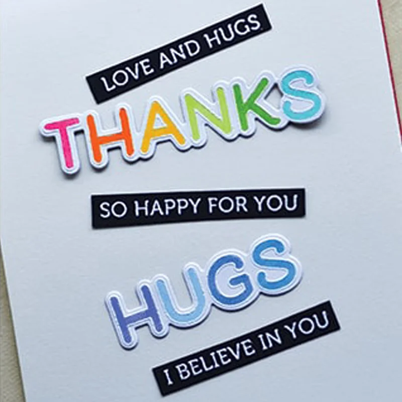 Спасибо чёткого и набора пресс форм &quotЛюбовь Hugs марки металлический Трафаретный