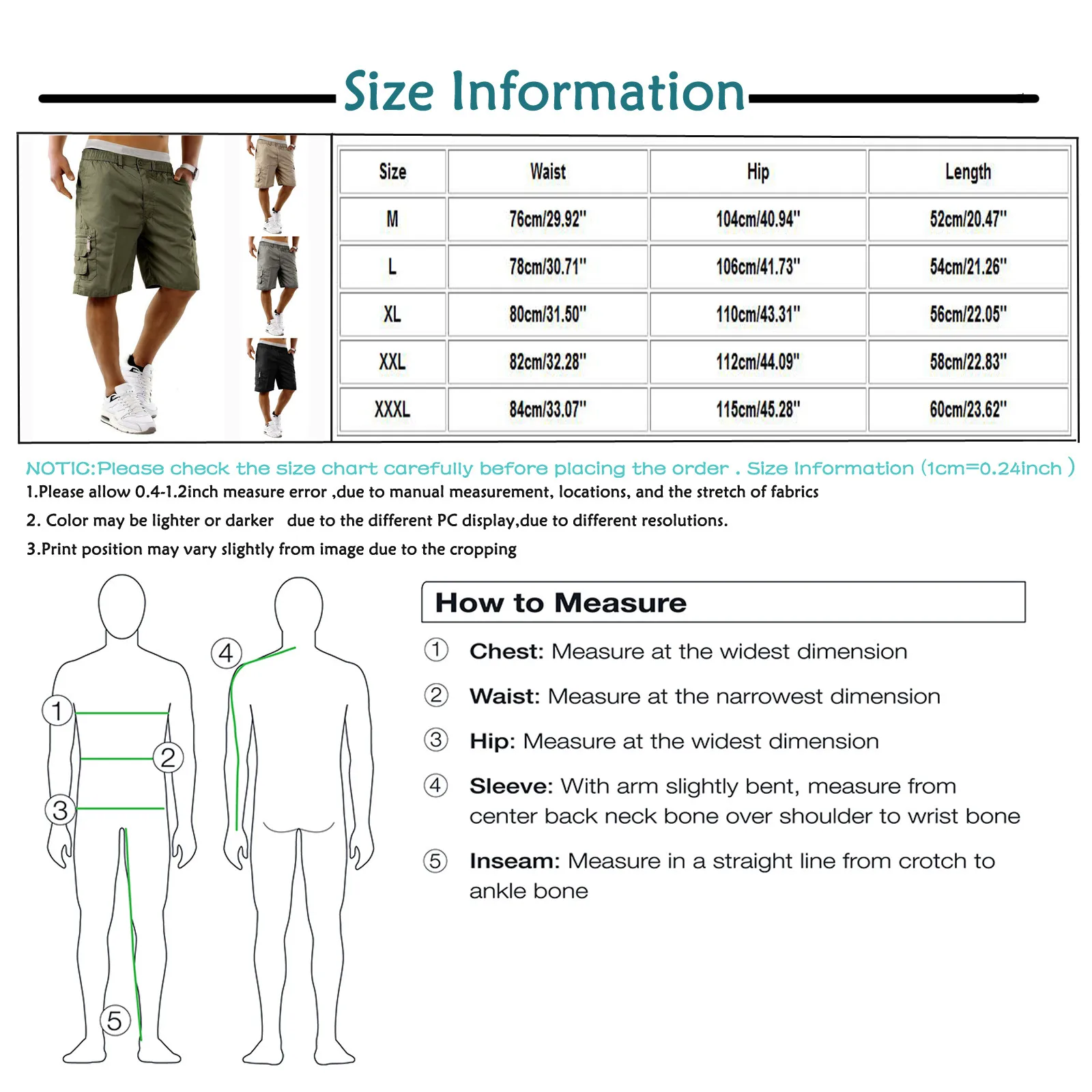 

Hot 2021 Pure Color Summer Casual Shorts Men's Outdoors Fashion Style Man Home Shorts Beach Work Cargo Shorts Pant Men Pocket