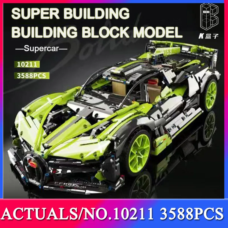 

2021MOC 3588pcs Series Technical lamborghini sian car Green Favorite Assembly Toys Supercar Building Blocks Bricks Toys Gift