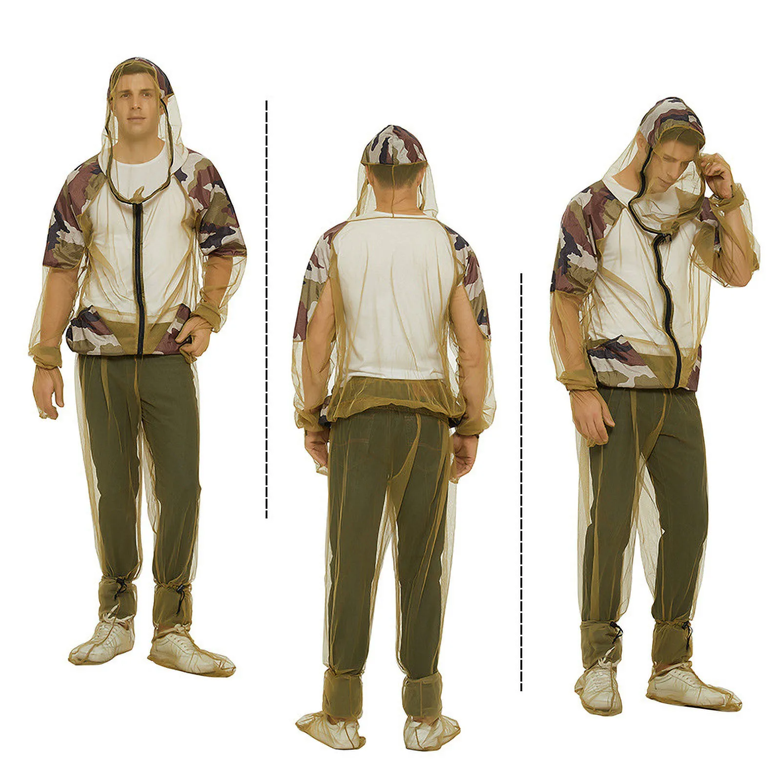 

Hiking suit Hood Mosquito Repellent Net Clothing Insect-Proof Suit Outdoor Protection Set pantalones hombre