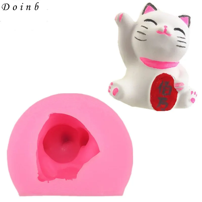 

Cartoon 3D Fortune Cat shape silicone soft candy mold cake decoration tools Candy Chocolate Mold baking accessories