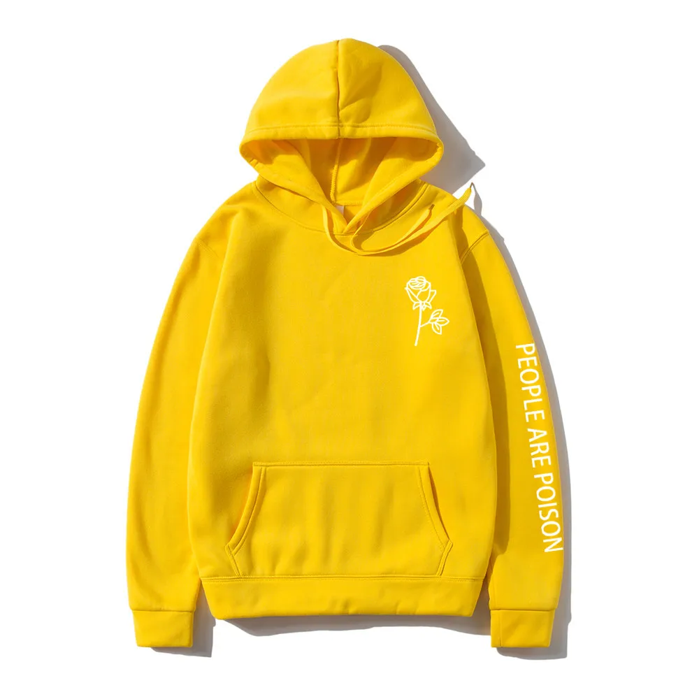 Толстовка с принтом Люди Яд женская черная модная Harajuku Mujer зимний флисовый