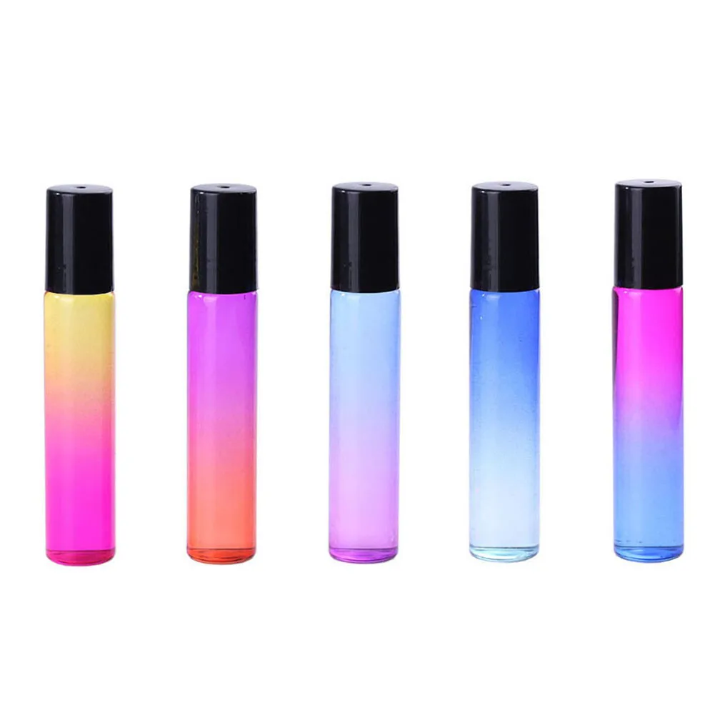 5Pcs/Set 10ml Rollerball Multicolor Gradient Empty Essential Oil Perfume Bottle