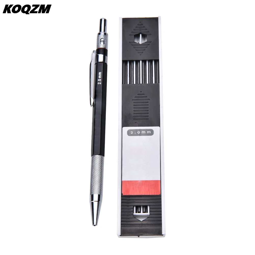 

3sets Automatic Mechanical Pencils with 12 Leads Refills Mechanical Drawing Drafting Pencil 2mm 2B Lead Holder