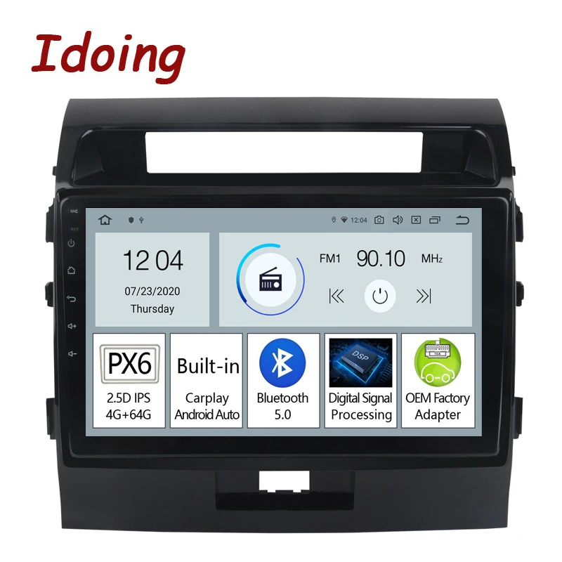 

Idoing 10.2"PX6 Android Auto Car Radio Player For Toyota Land Cruiser 11 LC 200 2008-2013 GPS Navigation Head Unit Plug And Play