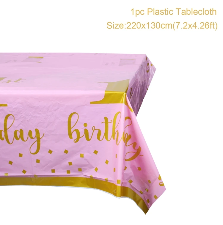 Tablecloth 01 FENGRISE, детское кресло для первого дня рождения, для мальчиков, гирлянда, для маленьких девочек, на один год, на день рождения, баннер, с днем рождения, на вечеринку, Декор, I AM One Bunting - Цвет: Tablecloth 01