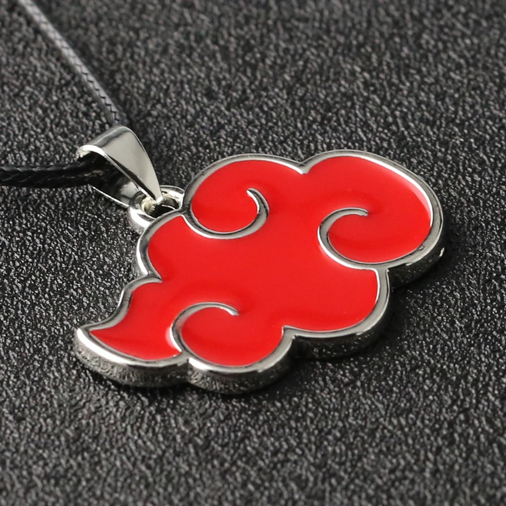 

Red Cloud Necklace Akatsuki Organization Pendant Japan Ninja Fashion New Hot Anime Enamel Jewelry Men Women Cosplay Wholesale