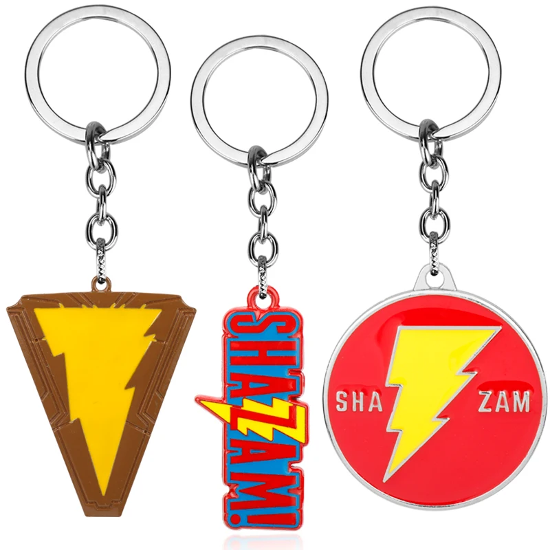 

Movie Prop Keychain Billy Batson The Lightning Key Chain Movie Trinket Keyholder Creative Jewelry Gift llaveros