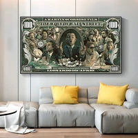 posters and prints graffiti street money art 100 dollar canvas painting wolf of wall street pop art for living room home decor