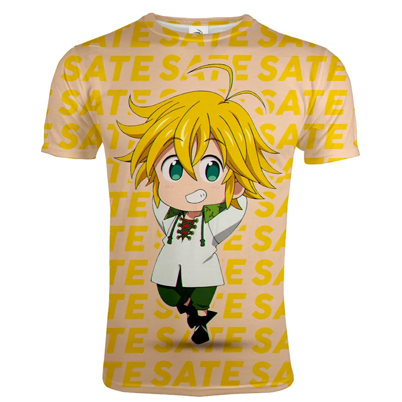 Футболка мужская с 3D-принтом Семь смертных грехов Повседневная модная уличная