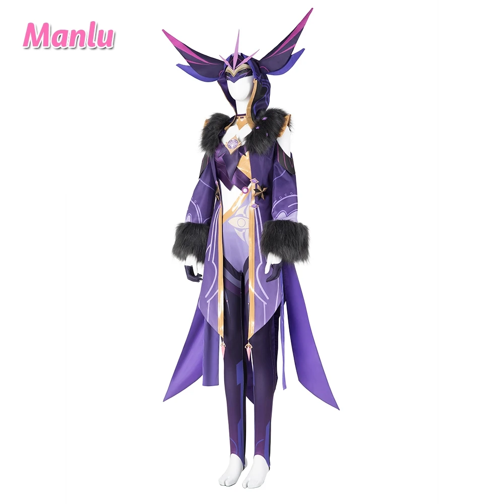

Fatui Cicin Mages Electro Cosplay Genshin Impact Costume Cute Dress Top Pants Halloween Carnival Uniform