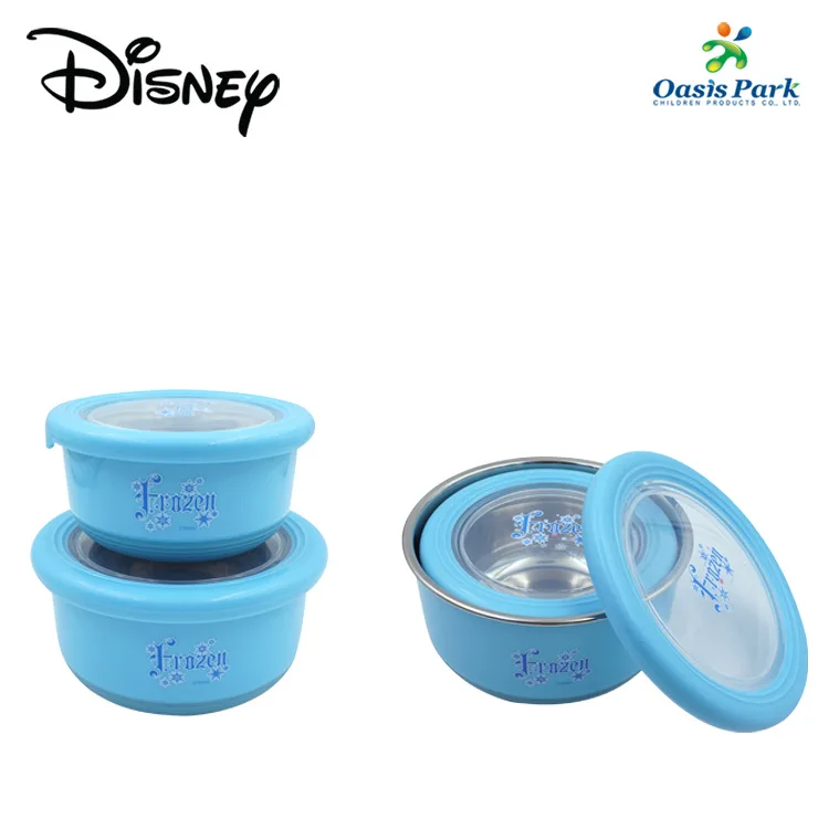 

Original Disney Stainless Steel Non-slip Rice Bowl Children's Cutlery Set Cartoon Series Stainless Steel Double Set Bowl