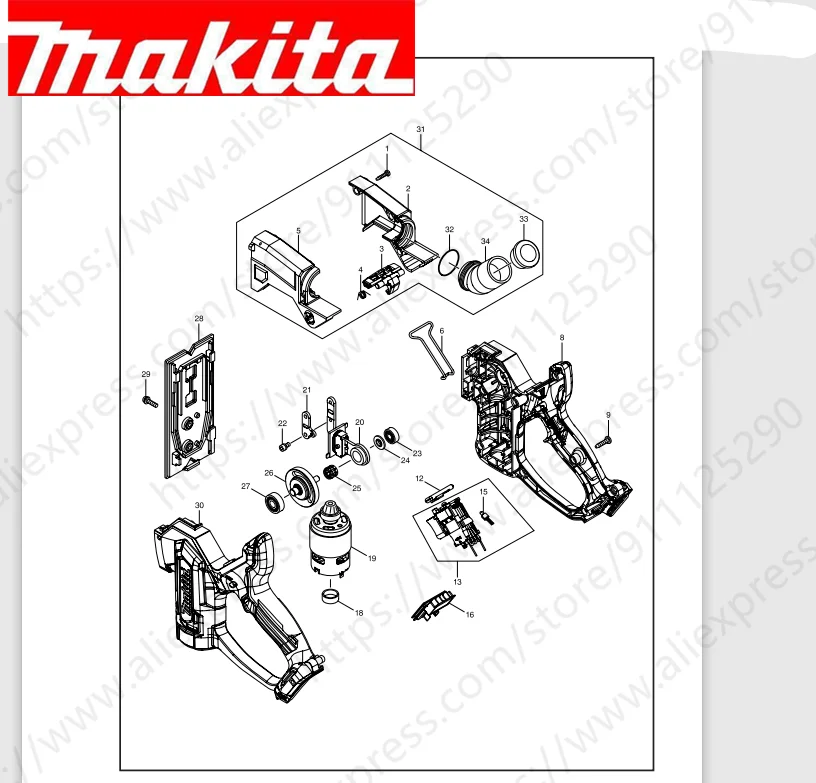 

Maktia for SD100D Rotor switch stator handle housing bearing Spindle gear (Consult customer service)