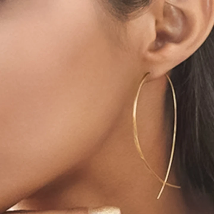 Модные сандалии с закругленным серьги в форме простой ручной работы медный