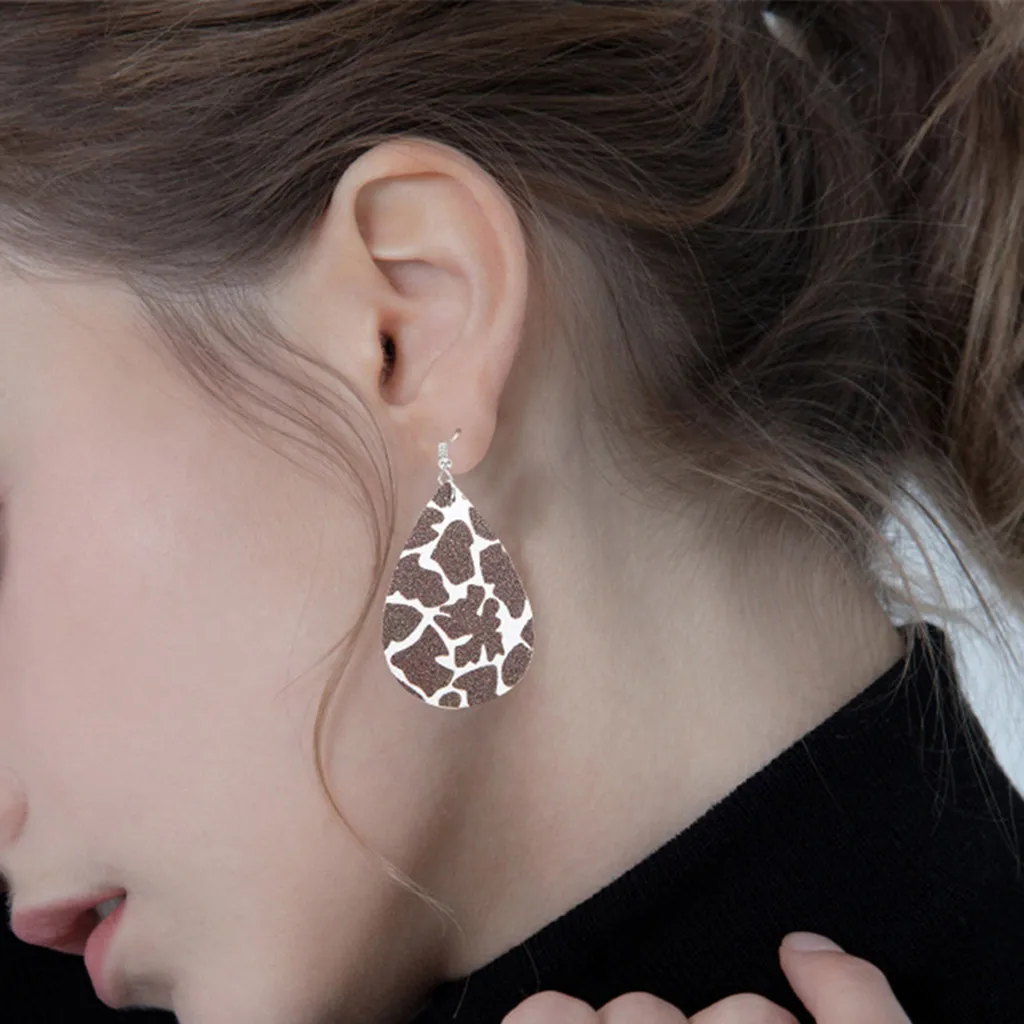 Женские каплевидные леопардовые разноцветные Круглые серьги в форме змеи